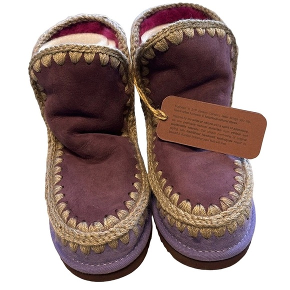 MOU Purple and Pink Shearling Moccasins, NWOB, size 9-10 (read desc) - Picture 3 of 11